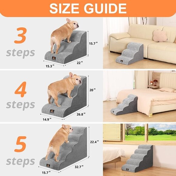 NEW 3 Step Dog Stairs for Small Dogs, Dog Steps for Bed for Medium Dogs - Picture 4 of 8